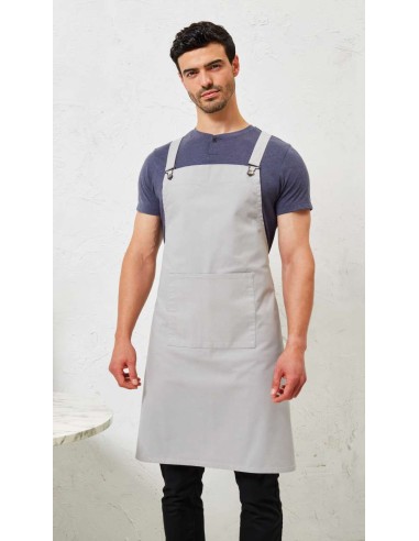 P-PR129-Cross Back Barista Bib Apron